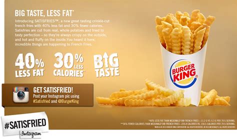 Burger King reducing fat content by 40% in their Satisfries in the U.S ...