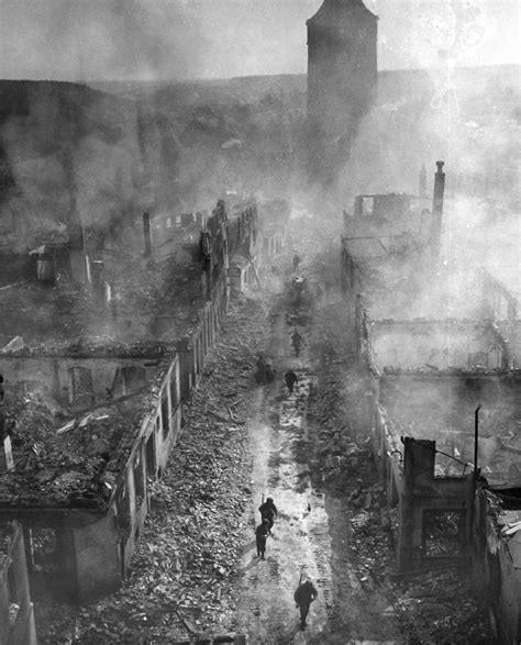 German Ruins, 1945. /Nu.S. Infantrymen Move Down A Street In Waldenburg, Germany, After A Raid ...