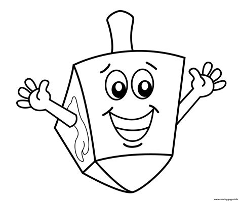 Hanukkah Dreidel Coloring page Printable