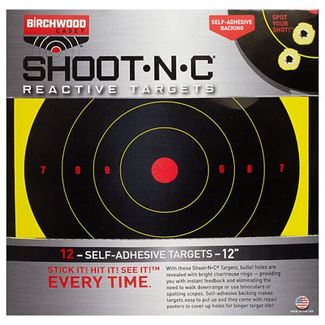 BIRCHWOOD CASEY 12 INCH SHOOT-N-C BULLSEYE TARGETS - 12 PACK - Camofire ...