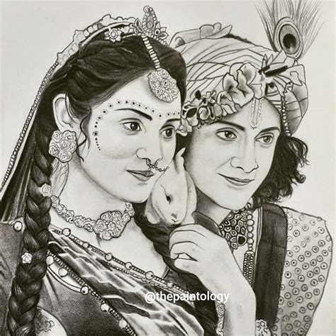 Radha Krishna Drawing