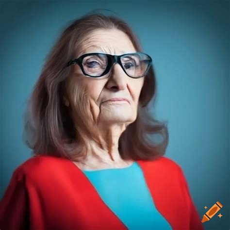 Stylish elderly woman wearing glasses on Craiyon