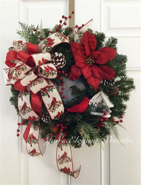 Festive Cardinal Christmas Wreath