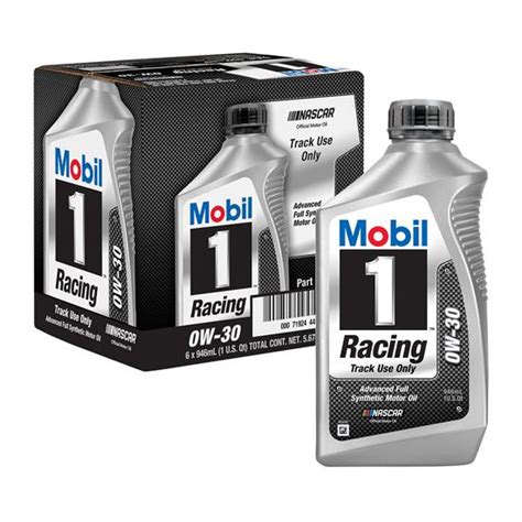 Mobil 1 Racing Full Synthetic Motor Oil 0W-30, 1 Quart, Case of 6