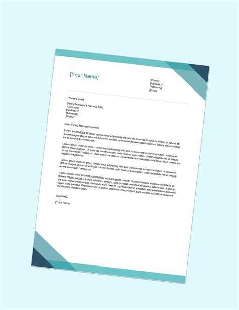 Free Cover Letter Template