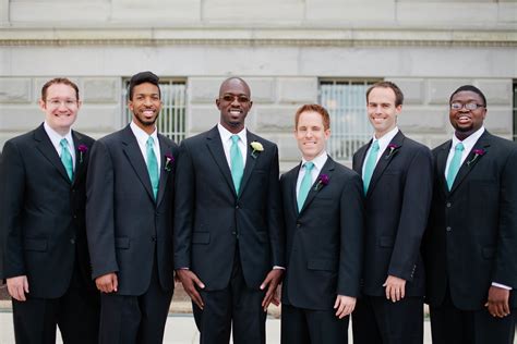 Groomsmen in Black Suits