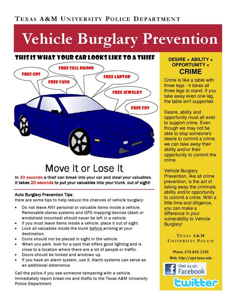 Vehicle Burglary Prevention Flyer by Mike Ragan - Issuu