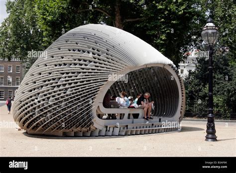 Temporary pavilion designed by Architecture students placed in Bedford ...