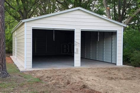 Brickhouse Two Car Steel Garage Shop 24x35 - Big Buildings Direct