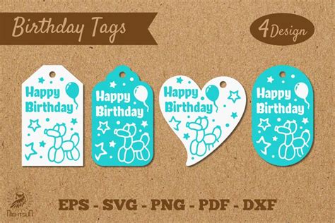 Birthday Tags Template SVG 4