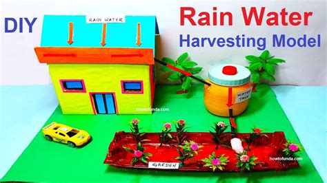 rainwater harvesting model making using cardboard and waste materials - science project ...