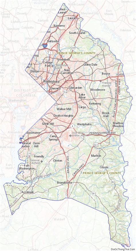 Map of Prince George's County, Maryland - Thong Thai Real