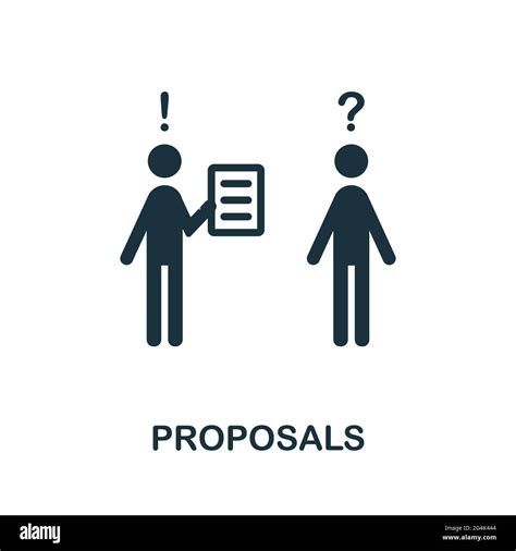 Proposals icon. Monochrome simple element from soft skill collection. Creative Proposals icon ...