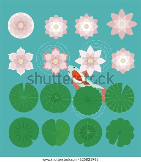 Carp Pond Vector Illustration Flat Design Stock Vector (Royalty Free ...