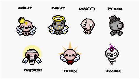 Honest Clipart Virtue - Seven Heavenly Virtues Binding Of Isaac, HD Png Download - kindpng