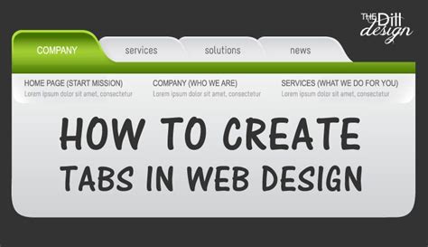 How to Create Tabs in Web Design - The Dill Design | Web design ...