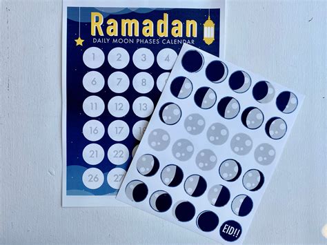 Ramadan Moon Phases Calendar | Etsy