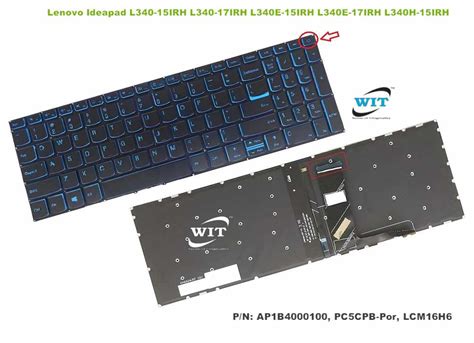 Laptop Keyboard for 15.6" Gaming Lenovo Ideapad L340-15IRH L340-17IRH ...