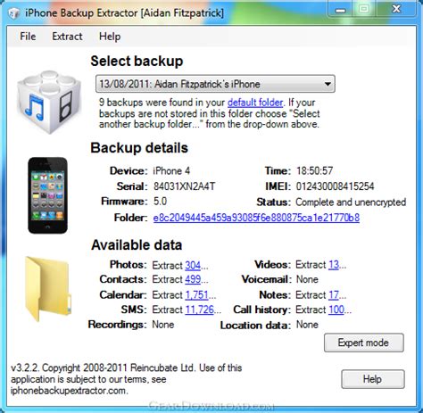 iPhone Backup Extractor Download - iphonebackupextractor-latest.exe