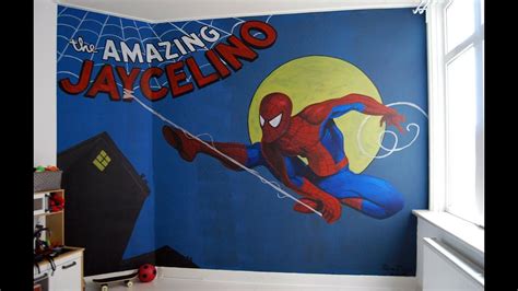 Bedroom Wall Painting Spiderman - YouTube