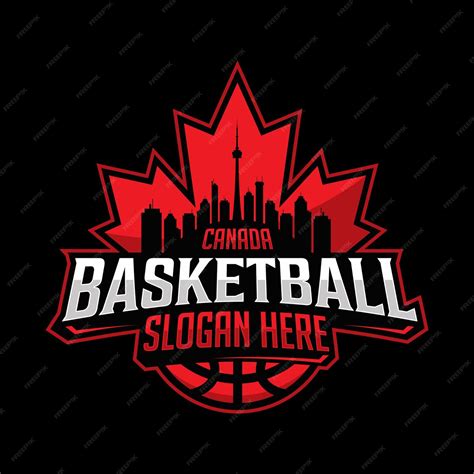 Premium Vector | Canada basketball team logo emblem in modern style with black background vector ...