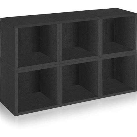 Way Basics Eco Stackable Modular Storage Cubes, Black, 6-Pack - Walmart ...