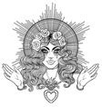 Lady sorrow devotion to immaculate heart Vector Image