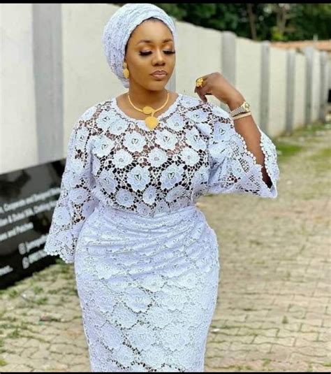 White Lace Iro and Buba, African Attire Wrapper and Blouse, Women Lace ...