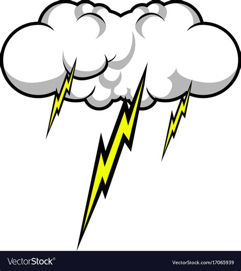 Comic thunder storm Royalty Free Vector Image - VectorStock