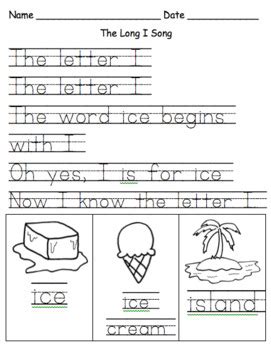 Letter Song Worksheets by Working Wonders | TPT