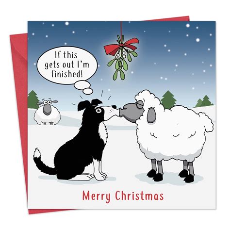 Buy Twizler Merry Christmas Card with Sheepdog Antics – Funny Christmas Card – Xmas Card – Happy ...