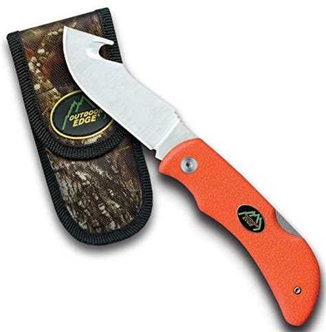 Outdoor Edge GripHook, GHB-50, Folding Gut Hook Skinning Hunting Knife with Mossy Oak Sheath ...