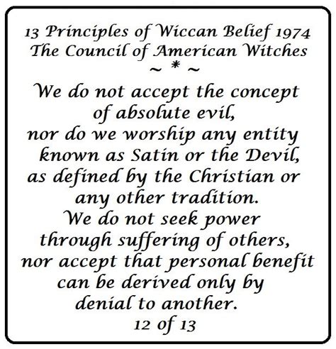 13 Principles of Wiccan Belief 1974. The Council of American Witches. 12 of 13 | Wiccan beliefs ...