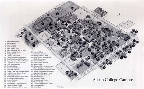 Austin college map - Austin college campus map (Texas - USA)