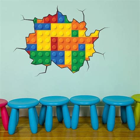 Building Block Bricks Wall Decal Colour Kids Bedroom Sticker - Etsy