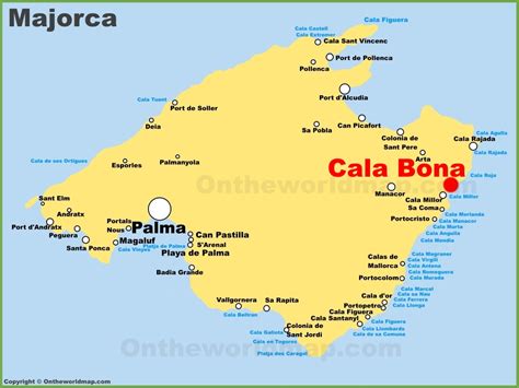 Cala Bona location on the Majorca map