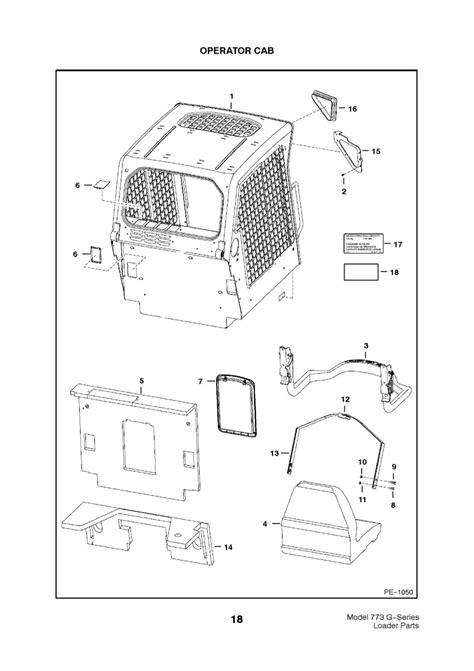 Bobcat 773 g series skid steer loader parts catalogue manual (sn 500