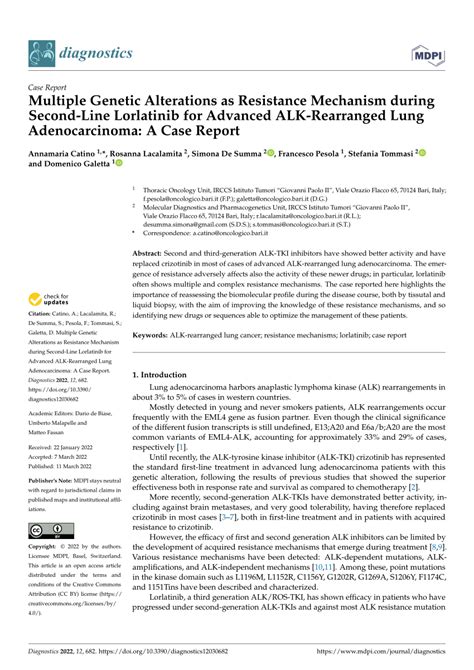 (PDF) Multiple Genetic Alterations as Resistance Mechanism during ...