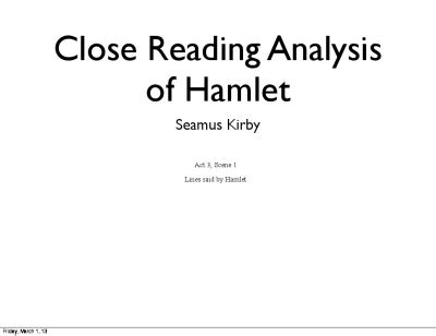 Hamlet Analysis — Science Leadership Academy @ Center City