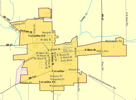 Image: Detailed map of Versailles, Ohio