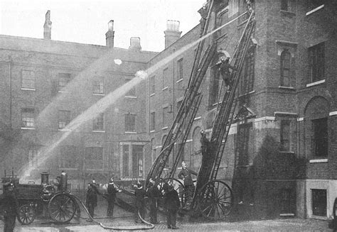 The London Fire Brigade conducting a drill, June 1896 (3370x2330) : r ...