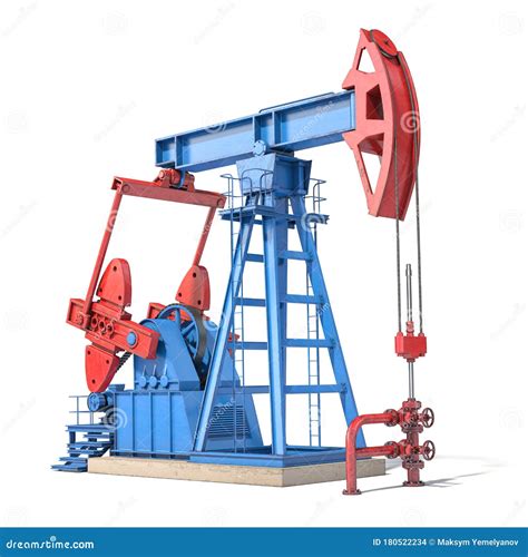 Oil Pump Jack Isolated on White Background Stock Illustration - Illustration of resource ...