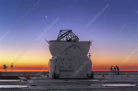 VLT Auxiliary Telescope after sunset, Chile - Stock Image - C057/6962 - Science Photo Library