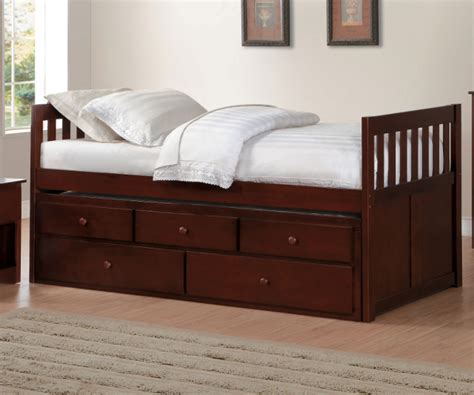 Stanford Captains Trundle Bed Cherry Finish B2013PRDC-1 | Home Elegance ...