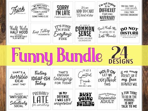 Funny SVG Bundle. Funny Quotes Svg Bundle. Funny T-shirt - Etsy