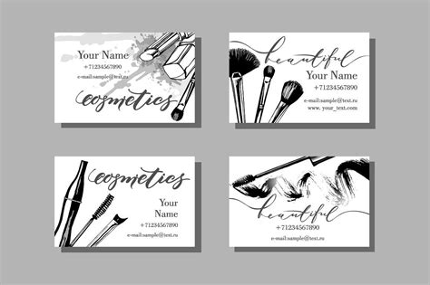 Templates Makeup business card. #includes#set#template#Vector Business Card Set, Makeup Artist ...