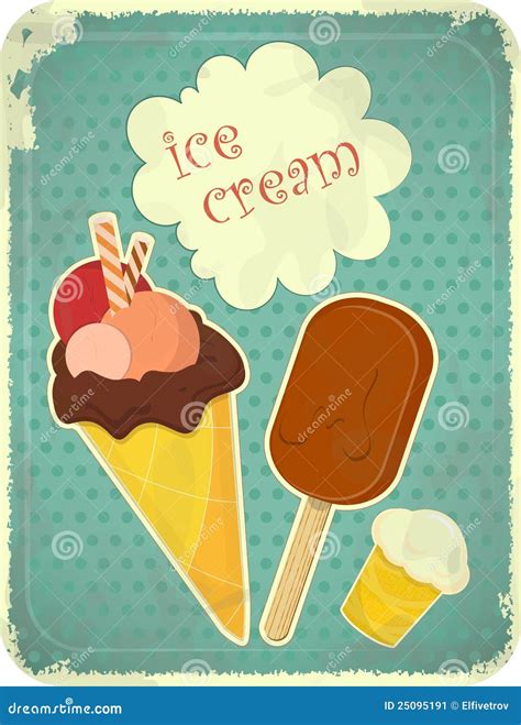 Ice Cream Retro Style, Ice Cream 1980s Poster, Ice Cream With Fruits Flat High Quality Ai Image ...