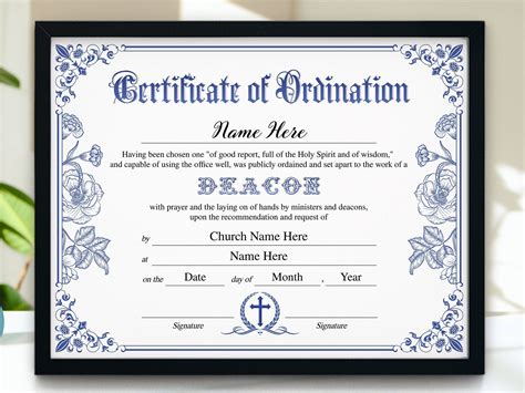 Deacon ordination certificate template 11×8 5 printable etsy – Artofit