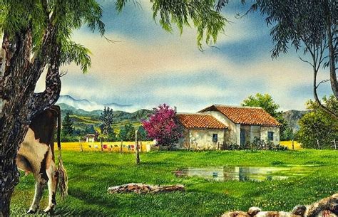 El arte es su máxima expresión : Paisajes con Casas de Campo, Cuadros ...