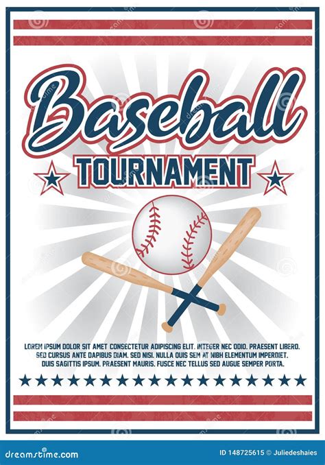 Baseball Tournament Flyer Design Vector Stock Vector - Illustration of ...